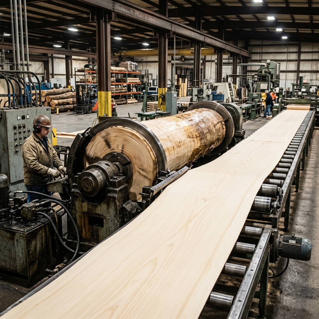 Veneer peeling process